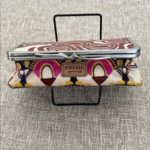 Fossil Vintage Key-Per Coated Canvas Travel Case